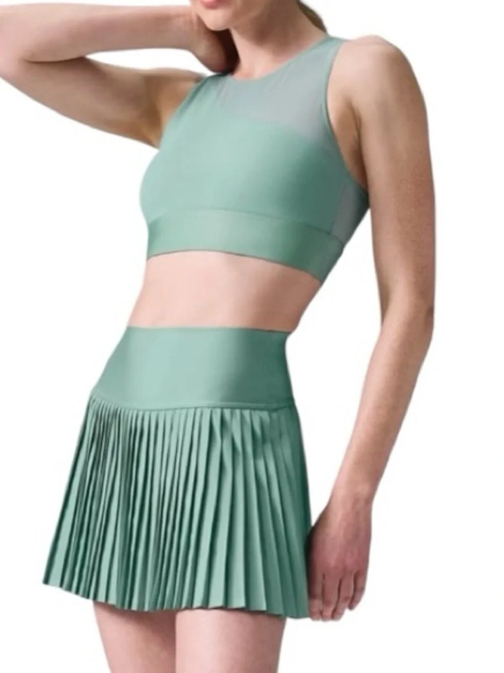 Alo Yoga Airlift Mesh Coastline Bra Botanical Green Size M NWT